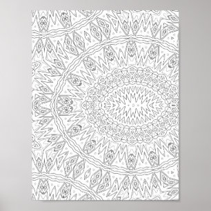 Póster Diseño de Patrón de Mandala de Explosión Solar Tri
