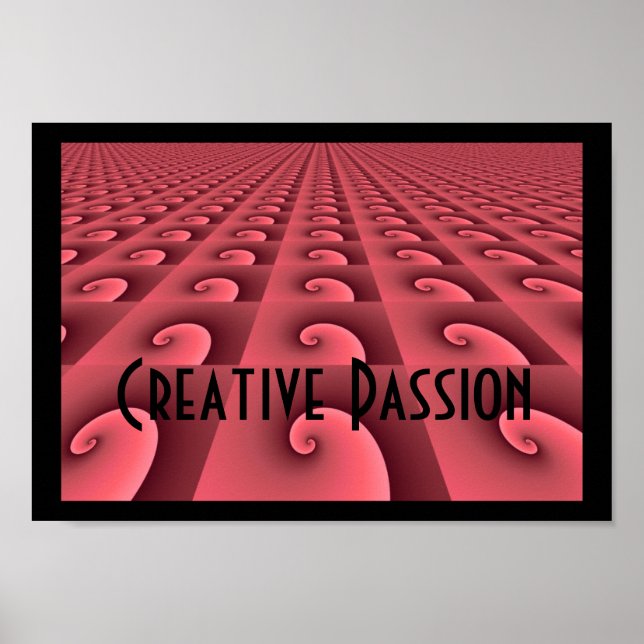 Póster Diseño de Patrón de Rosa Profunda - Pasión Creativ (Frente)