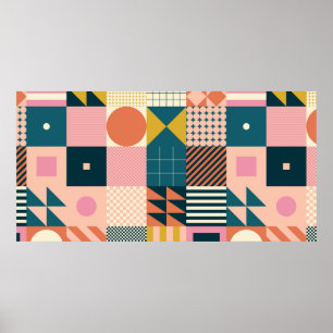 Póster Diseño de patrones abstractos geométricos modernos