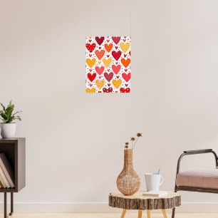 Póster Diseño de patrones de amor coloridos