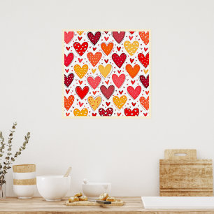 Póster Diseño de patrones de amor coloridos