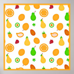 Póster Diseño de patrones de frutas exóticas
