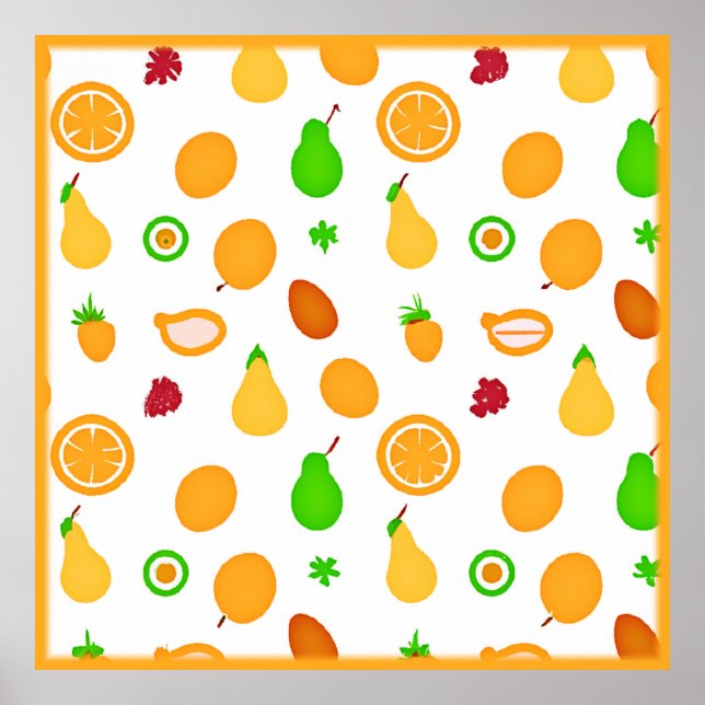 Póster Diseño de patrones de frutas exóticas (Frente)