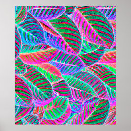 Póster Diseño de patrones de hojas vívidas