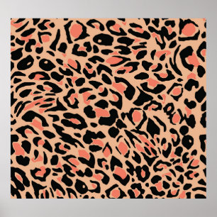 Póster Diseño de patrones de leopardo de época