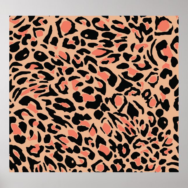 Póster Diseño de patrones de leopardo de época (Frente)