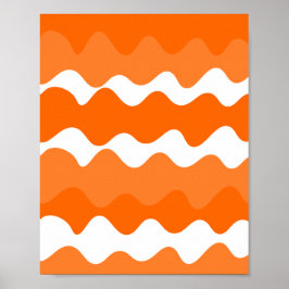 Póster diseño de patrones de ondas horizontales en blanco