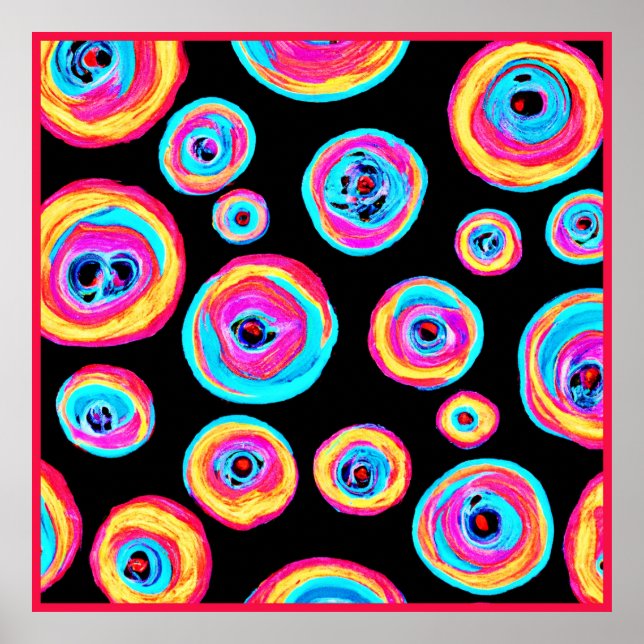 Póster Diseño de patrones vivos y coloridos (Frente)