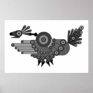 Póster Diseño de pavo real geométrico