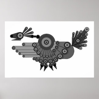 Póster Diseño de pavo real geométrico
