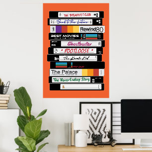 Póster Diseño de películas VHS retro