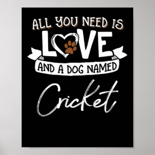 Póster Diseño de perro lindo llamado Cricket para mujeres