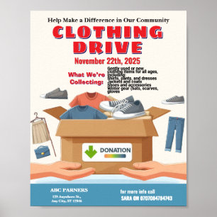 Póster Diseño de Personalizable de volante de donación de