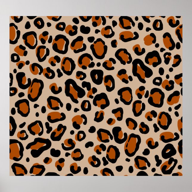 Póster Diseño de piel de leopardo, patrón sin fisuras. (Frente)