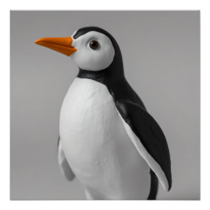 Póster Diseño de Pingüino Adorable – Animal Invernal Ador
