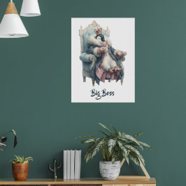 Póster Diseño de Pingüino de Invierno Gran Jefe