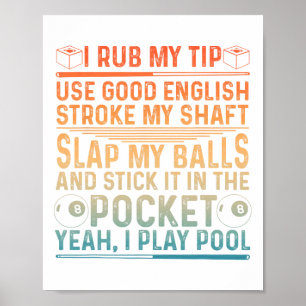 Póster Diseño De Piscina Gracioso Para Hombres Billiard L