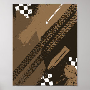 Póster Diseño de Pistas de Carreras y Efectos de Barro