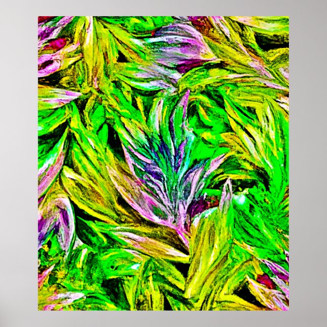 Póster Diseño de plantas vibrantes (Frente)