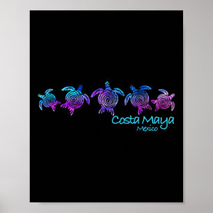 Póster Diseño de playa de Costa Maya _ Regalo de tortuga