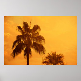 Póster Diseño de playa de palmeras de verano