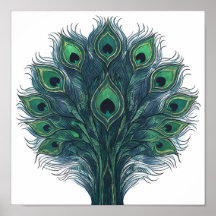 Diseño de pluma de pavo real de alto contraste sin