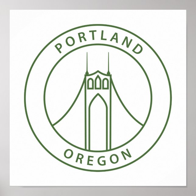 Póster Diseño de Portland Oregon (Frente)