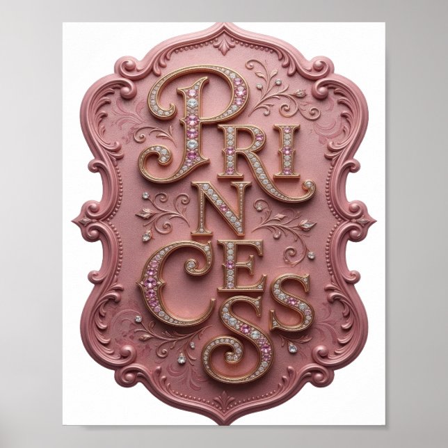 Póster Diseño de PRINCESA de oro elegante (Frente)