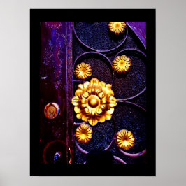 Póster Diseño de puertas florales