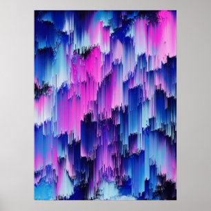 Póster Diseño de puesta de sol con error abstracto