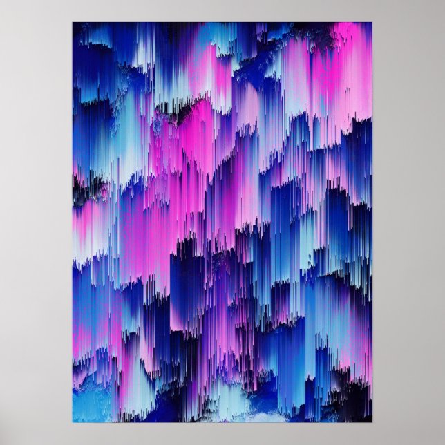 Póster Diseño de puesta de sol con error abstracto (Frente)