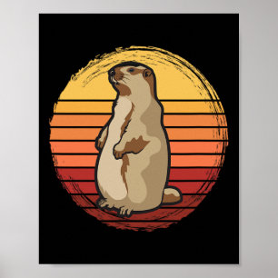 Póster Diseño de puesta de sol de marmota para amantes de