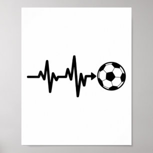 Póster Diseño de pulso de fútbol latido