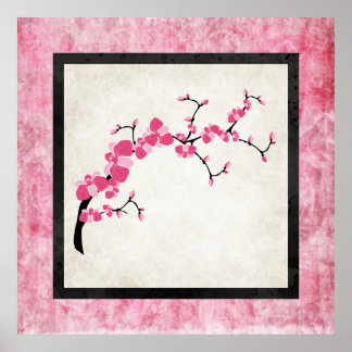 Póster Diseño de rama de árbol de cerezo de flores 4