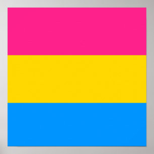 PÓSTER DISEÑO DE RAYAS DE ORGULLO PANSEXUAL