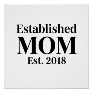 Póster Diseño de regalo minimalista Mamá Establecida Est.