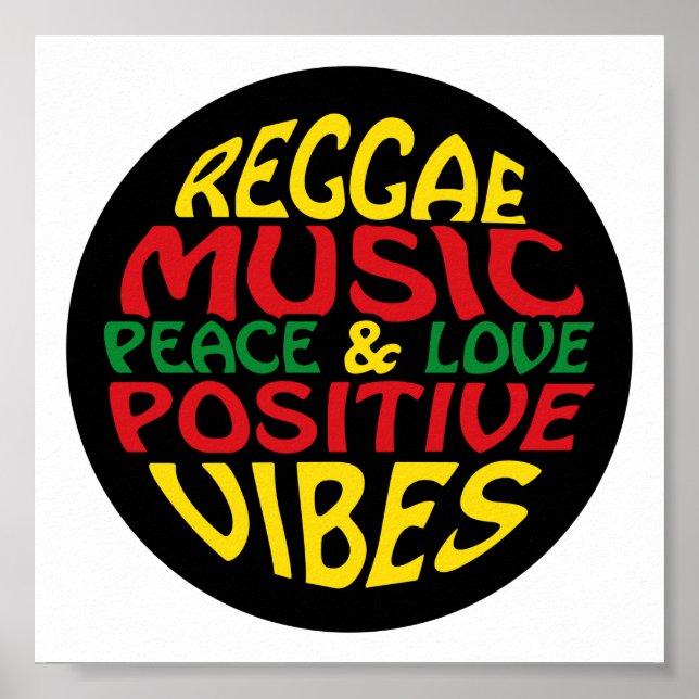 Póster Diseño de reggae con declaraciones y citas positiv (Frente)