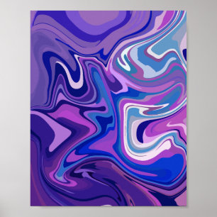 Póster Diseño de remolino abstracto púrpura y azul 