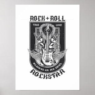 Póster Diseño de rock de guitarra