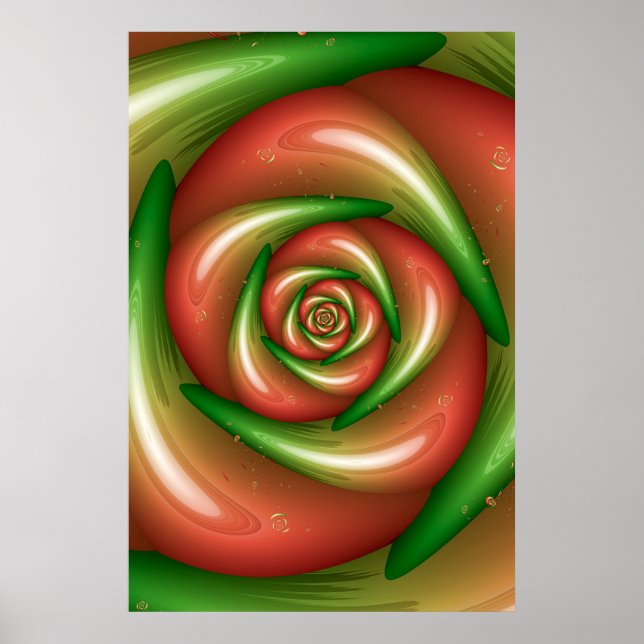 Póster Diseño de Rosa Melocotón (Frente)