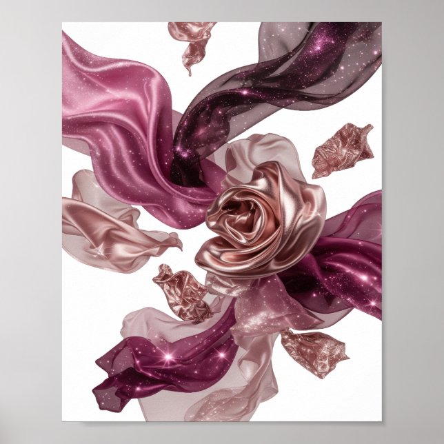Póster Diseño de ROSAS de FABRICANTE de Plata Fría (Frente)