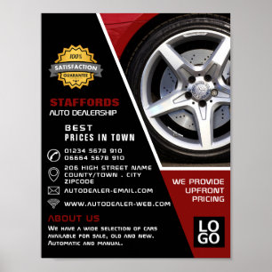 Póster Diseño de rueda de coche, publicidad de autodistri