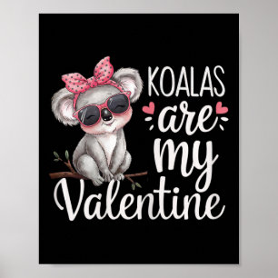 Póster Diseño de San Valentín de Koala Lindo Ositos Koala