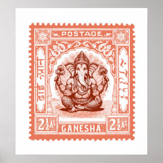Póster Diseño de sello en India, Ganesha