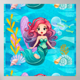 Póster Diseño de sirena mística