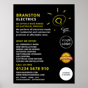 Póster Diseño de sketch Lightbulb, publicidad electrónica