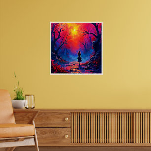 Póster Diseño de soledad de Chicas forestales mágicos