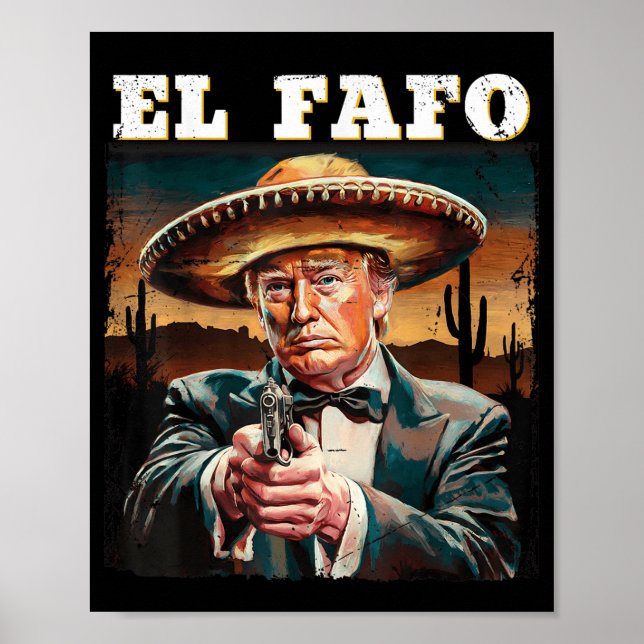 Póster Diseño de Sombrero Trump Fafo Mexicano (Frente)