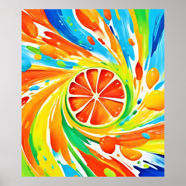 Póster Diseño de Splash de giratoria de cítricos (Frente)