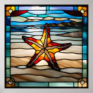 Póster Diseño de Starfish con aspecto de cristal contenid